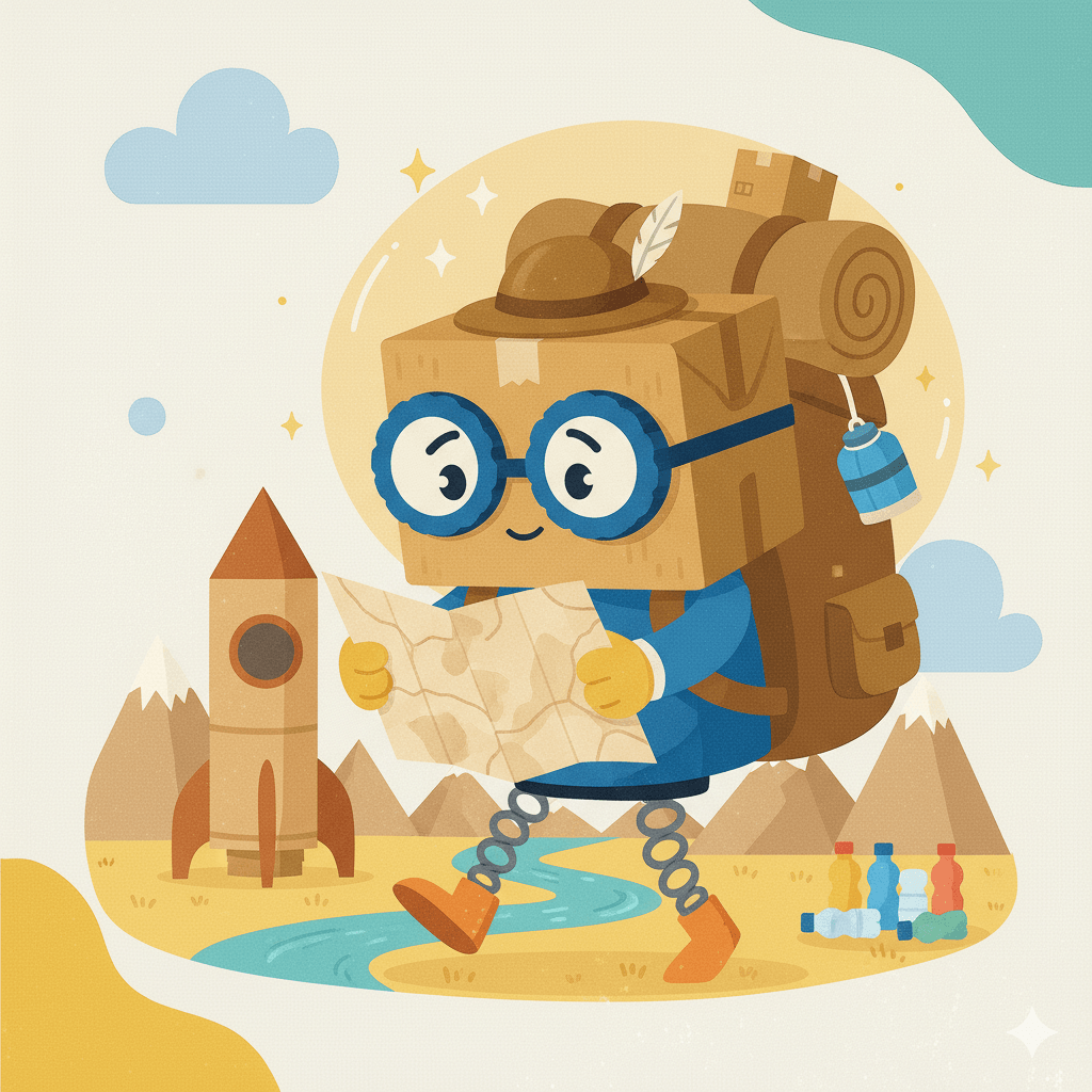 Tapo character celebrating kids earning badges from screen-free adventures - Step 3